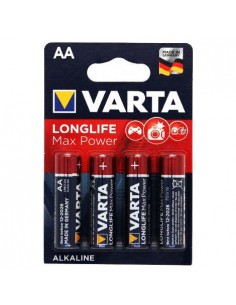 Blister de 4 Piles Alcaline Longlife Max Power Varta LR6 - LCDP - Radiocommande.fr